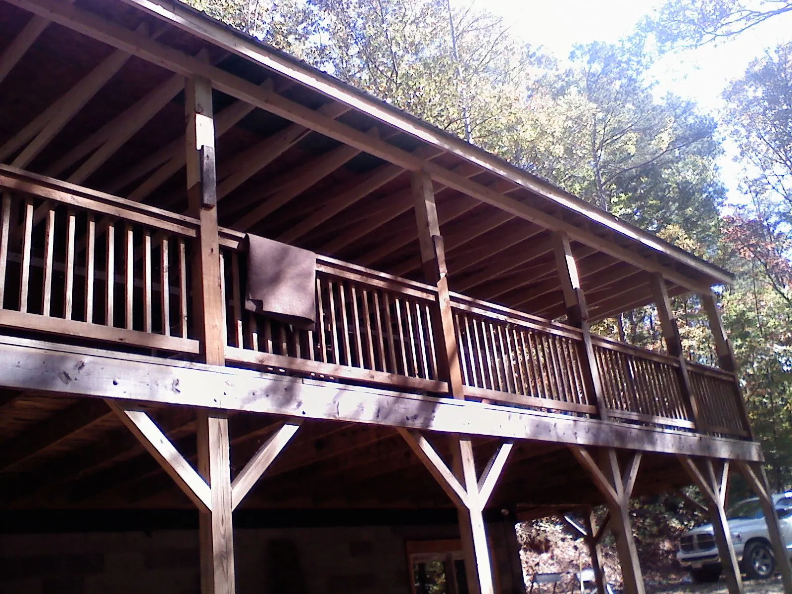 Timber framing under a new elevated porch and deck — Roof Leak Repair in Wood Ridge by Roofing Brothers